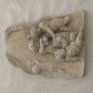 8" x 11" architectural wall fragment plaster Cupids shabby chic cottagecore